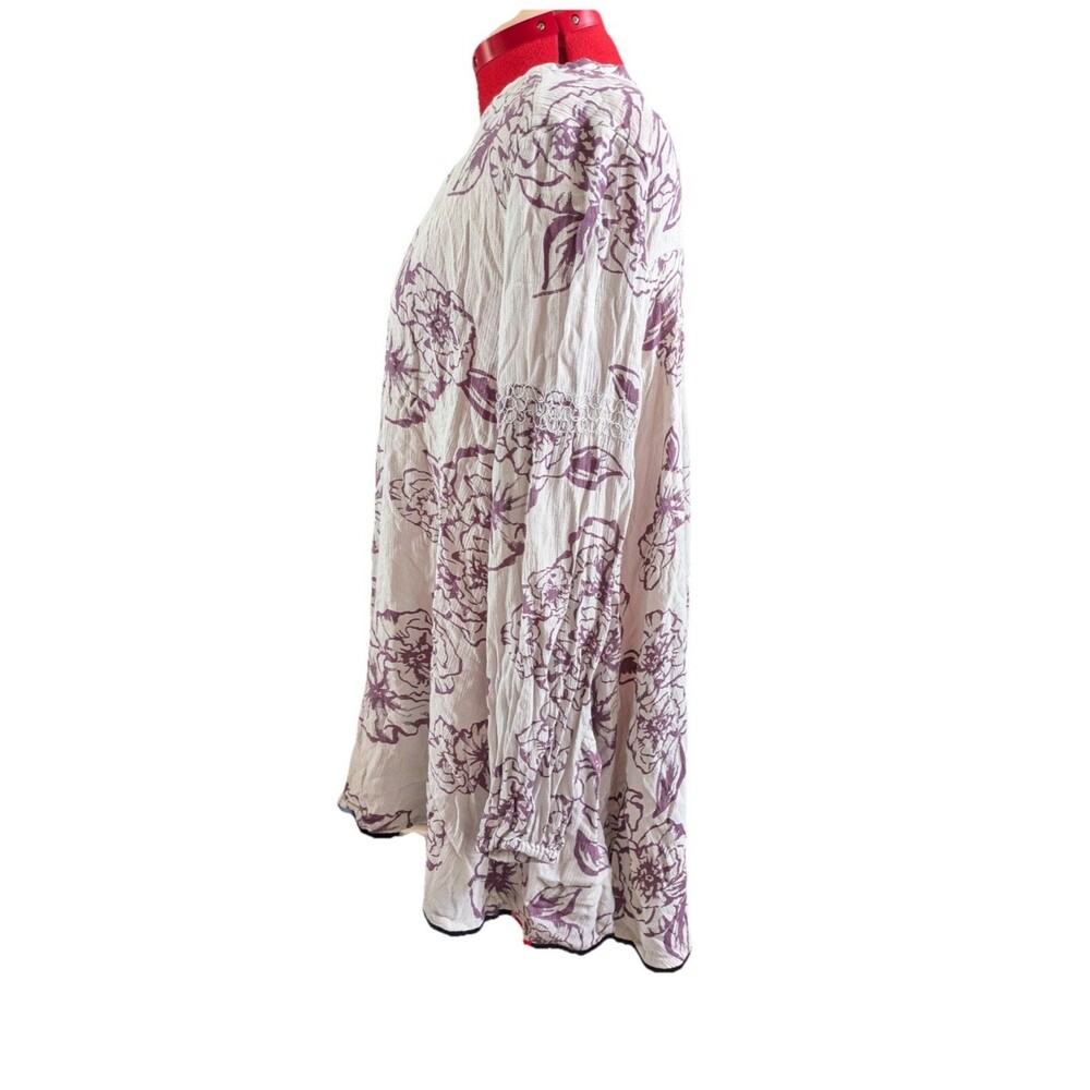 Free People Women’s NWT Purple Floral Tunic Size Small - Picture 2 of 8